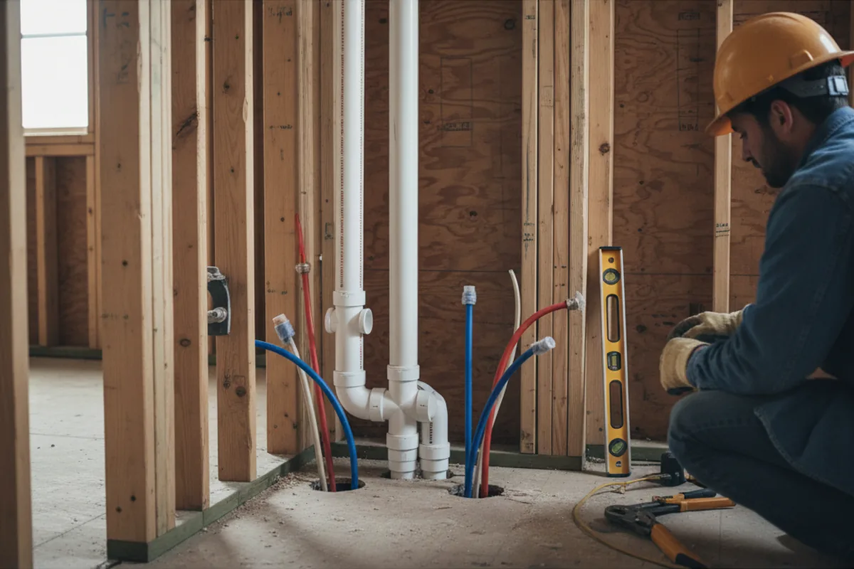 Drain and supply rough-in during Drain Cleaning in Oak Harbor